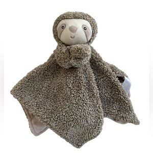 Carter’s Sloth Lovey Security Baby Blanket 14" Plush Gray Brown.
